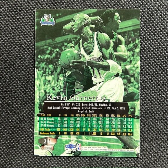 1998-99 Flair Showcase #34 Kevin Garnett Minnesota Timberwolves HOF - Picture 2 of 2